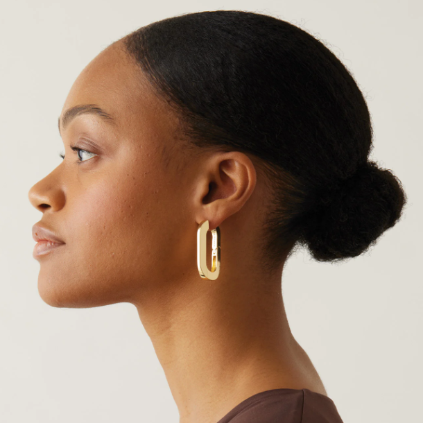 Mega U-Link Gold Earrings