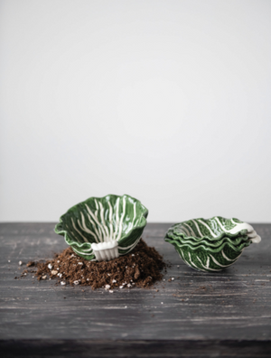 Stoneware Green Cabbage Set