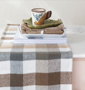 Brushed Cotton Plaid Table Runner - 72"x14"
