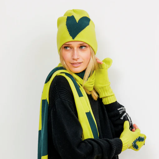 Imperfect Heart Beanie - Yellow