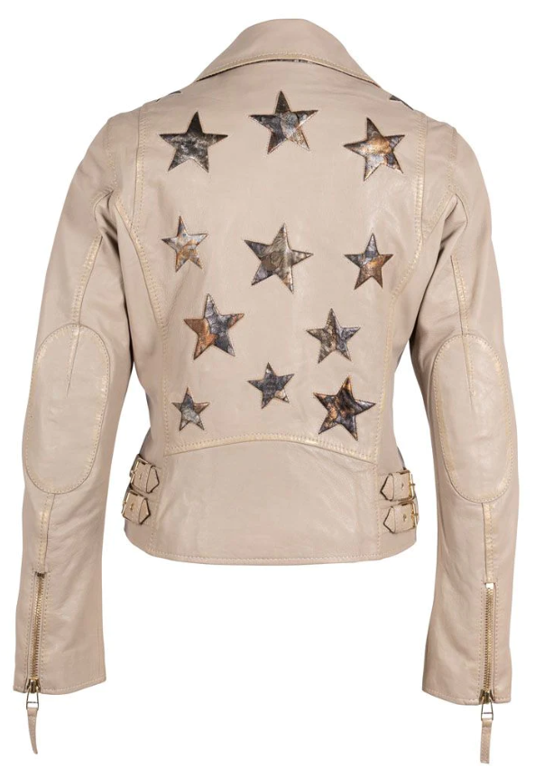 Christy RF Marbled Star Leather Jacket