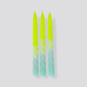 Dip Dye Twisted Candles - Set of 3