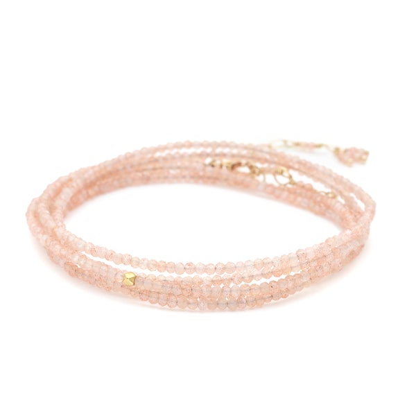 Blush Moonstone Wrap Bracelet/Necklace
