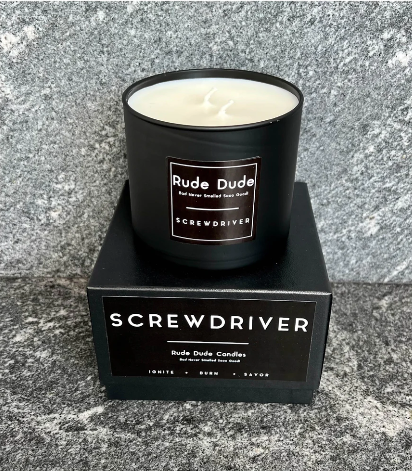 Rude Dude 3 Wick Candle - Screw Driver