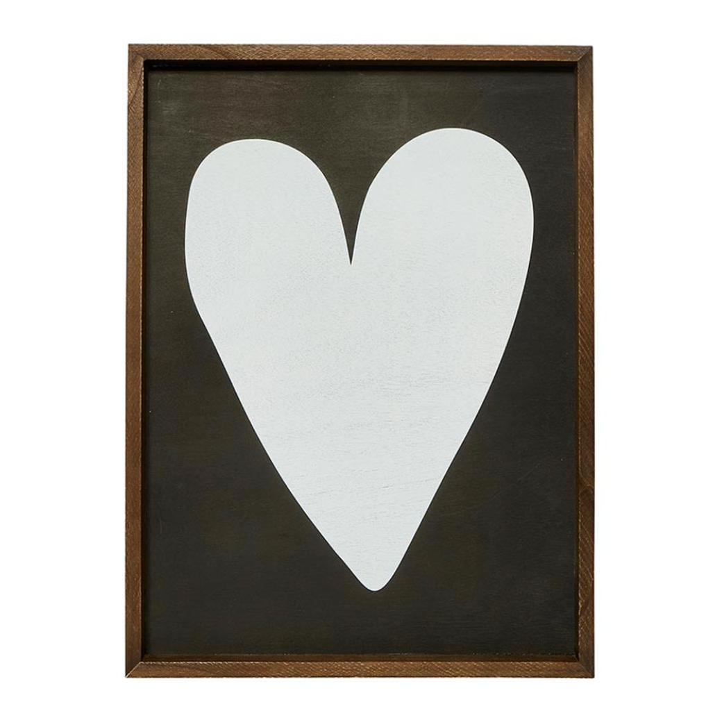 White Heart Wall Art - 20x27