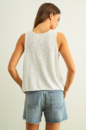 Slub Knit Rolled Hem Tank