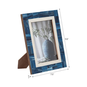 Photo Frame - Blue Resin Modern Geometric Border, 5x7 in.