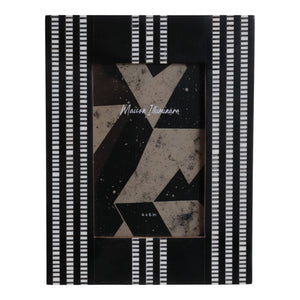 Photo Frame - Black Resin Ridged Stripes Border, 4x6 in.