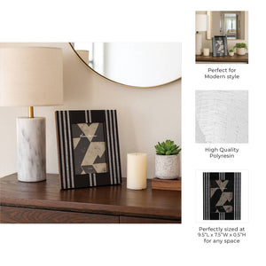 Photo Frame - Black Resin with Ridged Stripes, 5x7 in.