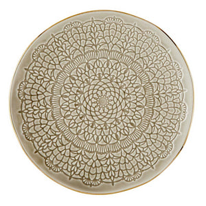 Gold Rim Stamped Appetizer Plate - Set of 4
