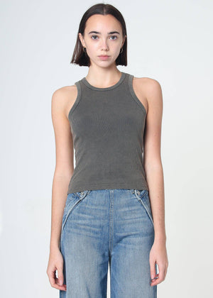 100% Cotton Daisy Ribbed Tank Top - The Collective Park City