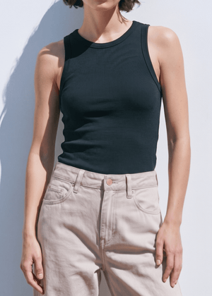 100% Cotton Daisy Ribbed Tank Top - The Collective Park City