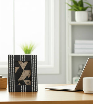 Photo Frame - Black Resin Ridged Stripes Border, 4x6 in.