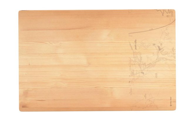 11x17 Wood Map Cutting Board - The Collective Park City