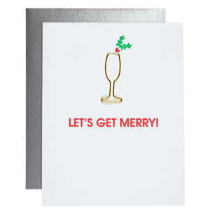Letterpress Card - Let's Get Merry