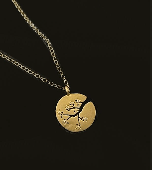 14k Cherry Blossom Necklace w/Diamonds - The Collective Park City