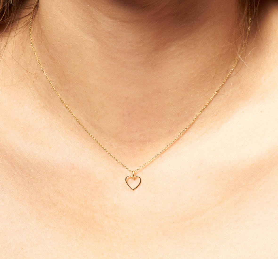 14k Gold Heart Necklace Charm - The Collective Park City