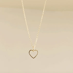 14k Gold Heart Necklace Charm - The Collective Park City