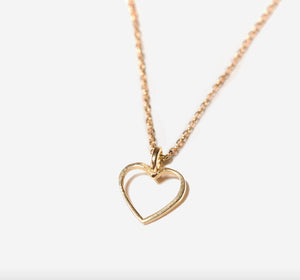 14k Gold Heart Necklace Charm - The Collective Park City