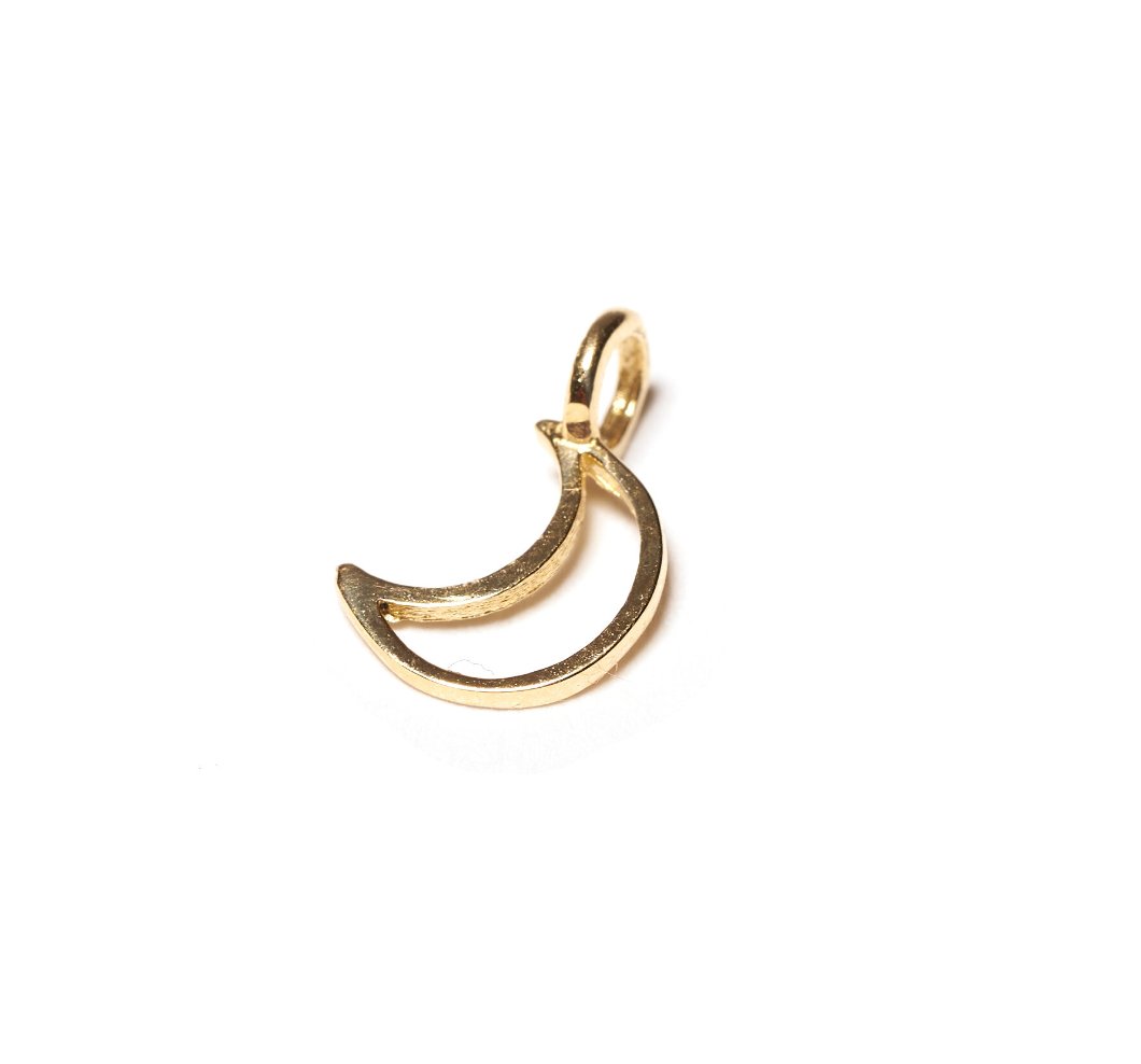 14k Gold Moon Necklace Charm - The Collective Park City