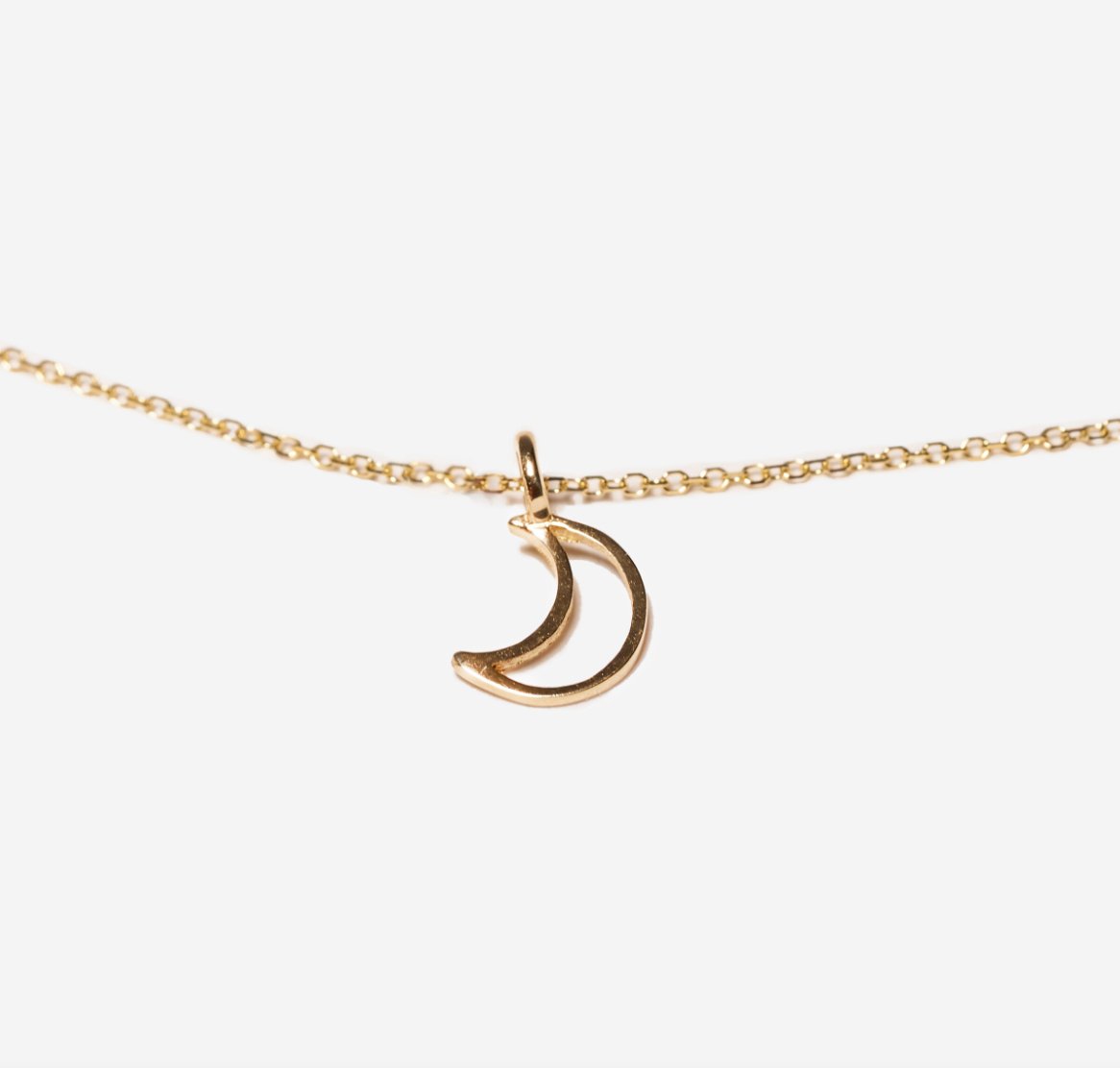 14k Gold Moon Necklace Charm - The Collective Park City