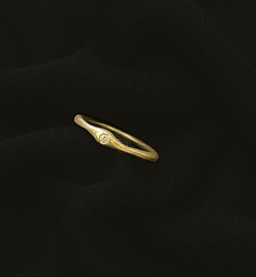 14k Single Band Ring w/Diamond - The Collective Park City