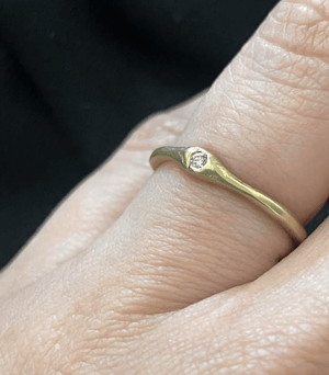 14k Single Band Ring w/Diamond - The Collective Park City