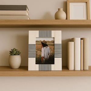 Photo Frame - Black/White Resin Abstract Geometric, 4x6 in.
