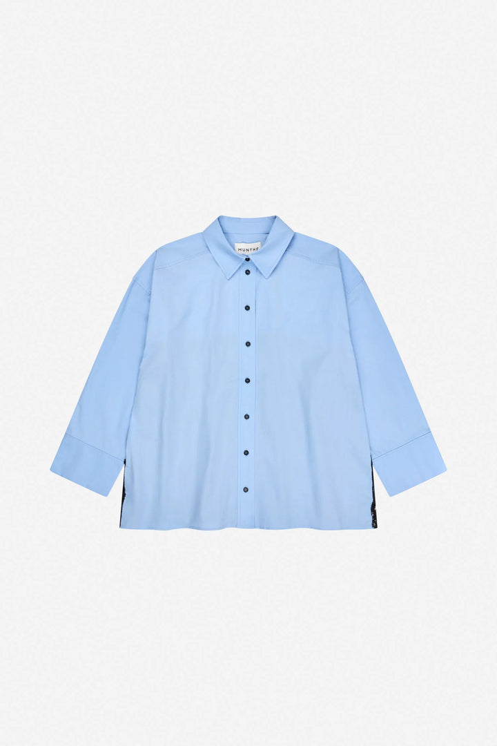 Contario Button Down Top with Embroidered Lace Detail.