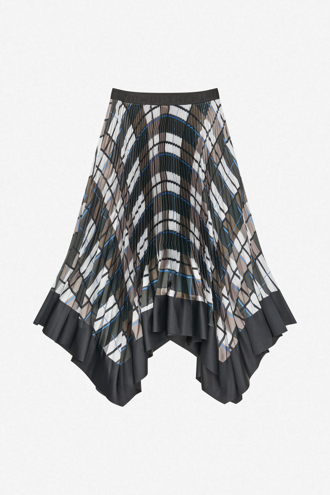Cynthia Asymmetrical Skirt - Brown Plaid