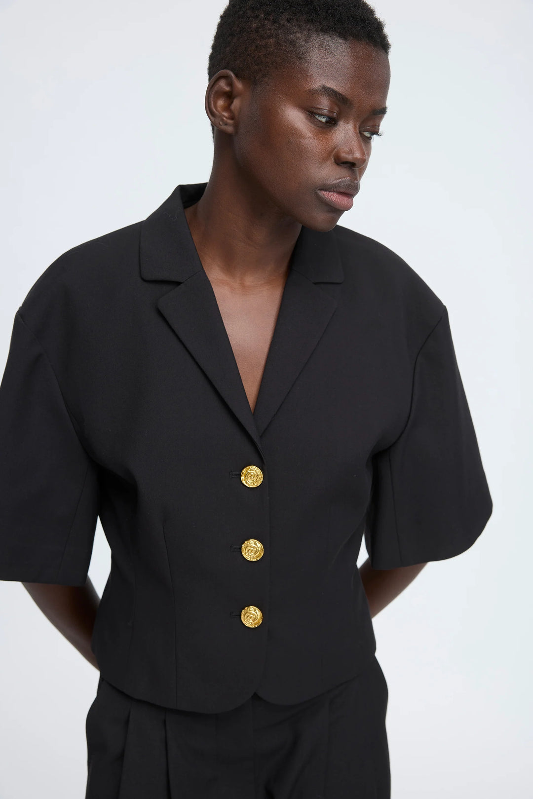 Coralie Tailored Blouse - Black