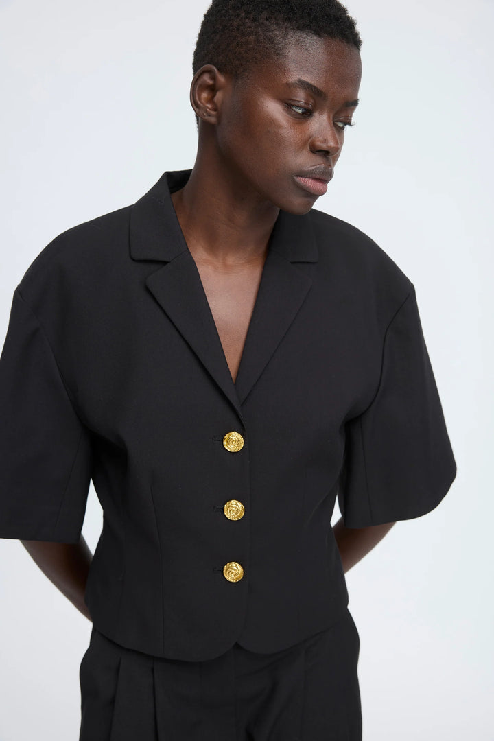 Coralie Tailored Blouse - Black