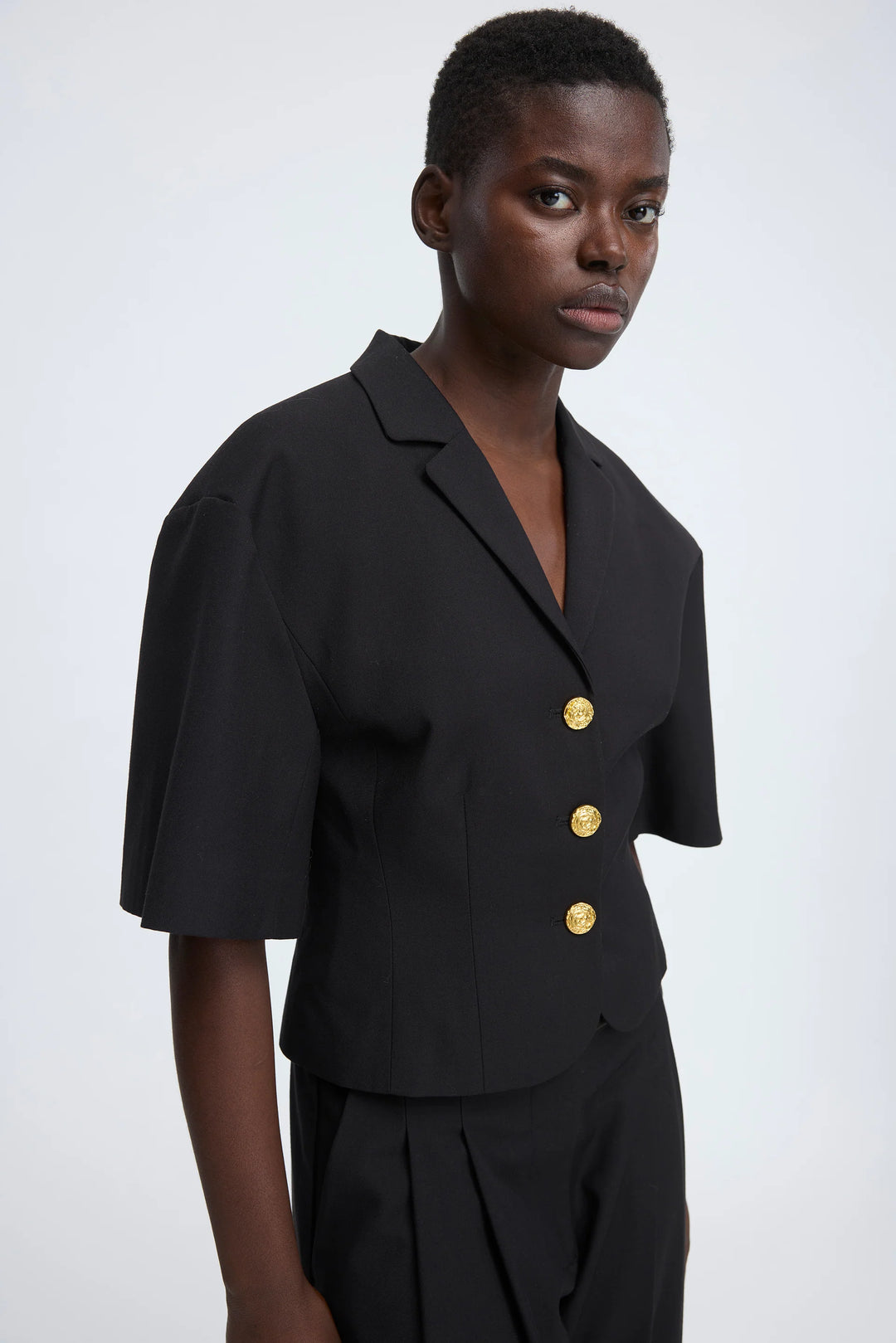 Coralie Tailored Blouse - Black