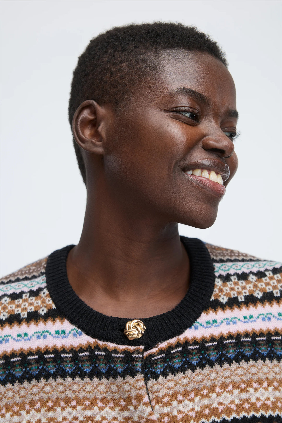 Coraline Knit Sweater Top - Mixed Black