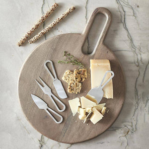 Large Round Board With Cut Out Handle - Grey Finish