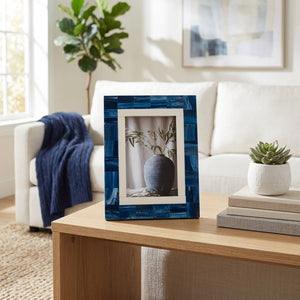 Blue/White 4x6 in. Resin Rectangular Border Photo Frame