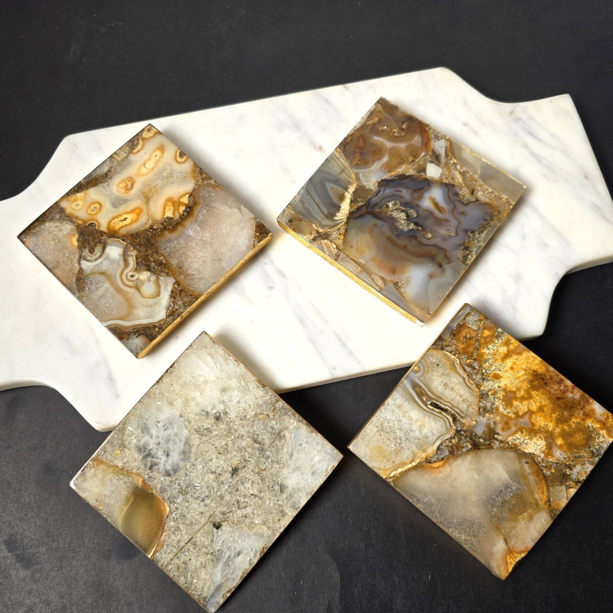 2/Set Agate/Geode Coasters - Amethyst - The Collective Park City