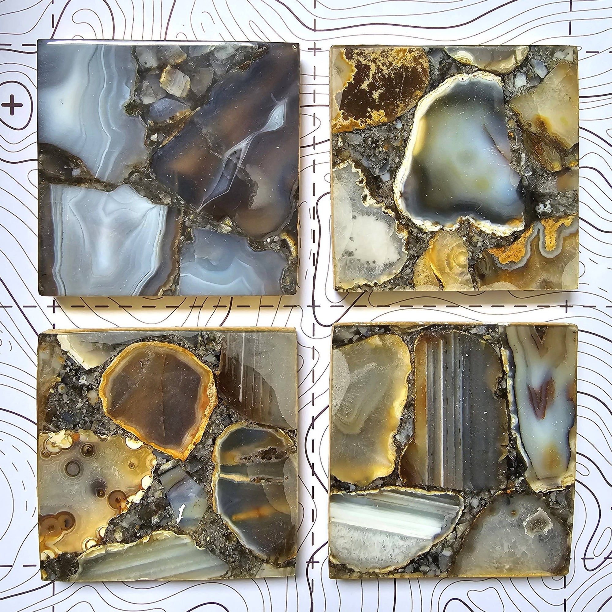 2/Set Agate/Geode Coasters - Amethyst - The Collective Park City