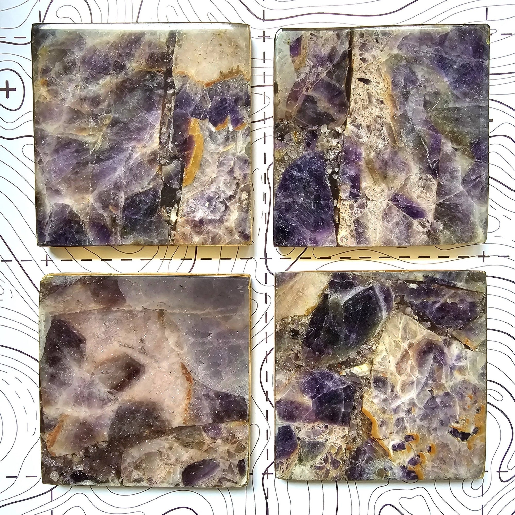 2/Set Agate/Geode Coasters - Amethyst - The Collective Park City