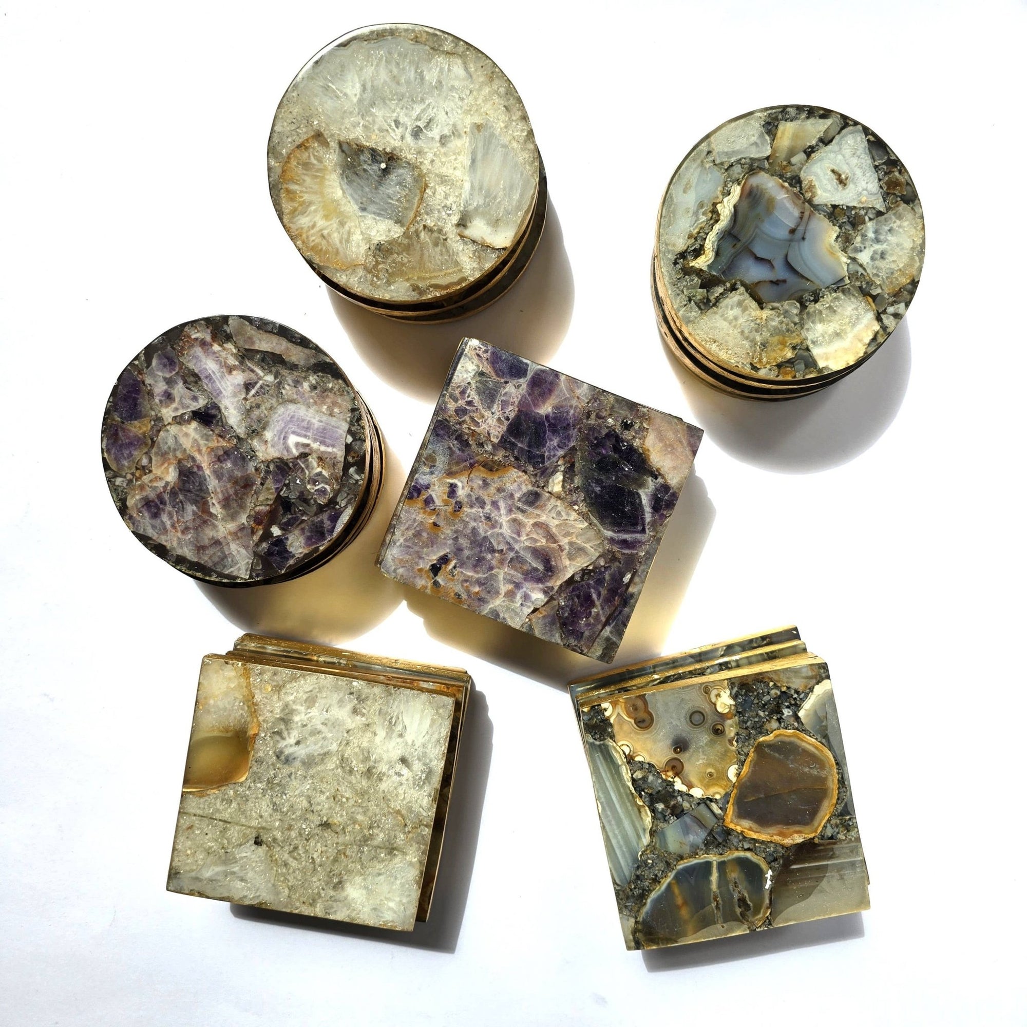 2/Set Agate/Geode Coasters - Amethyst - The Collective Park City