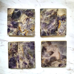 2/Set Agate/Geode Coasters - Amethyst - The Collective Park City