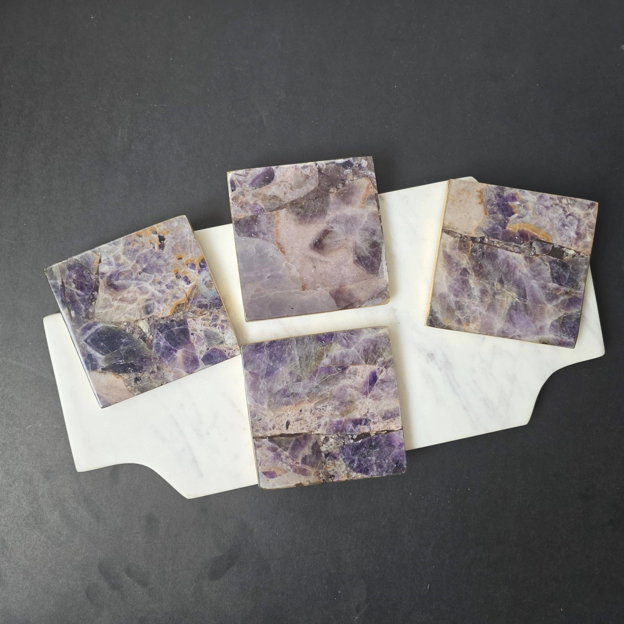 2/Set Agate/Geode Coasters - Amethyst - The Collective Park City