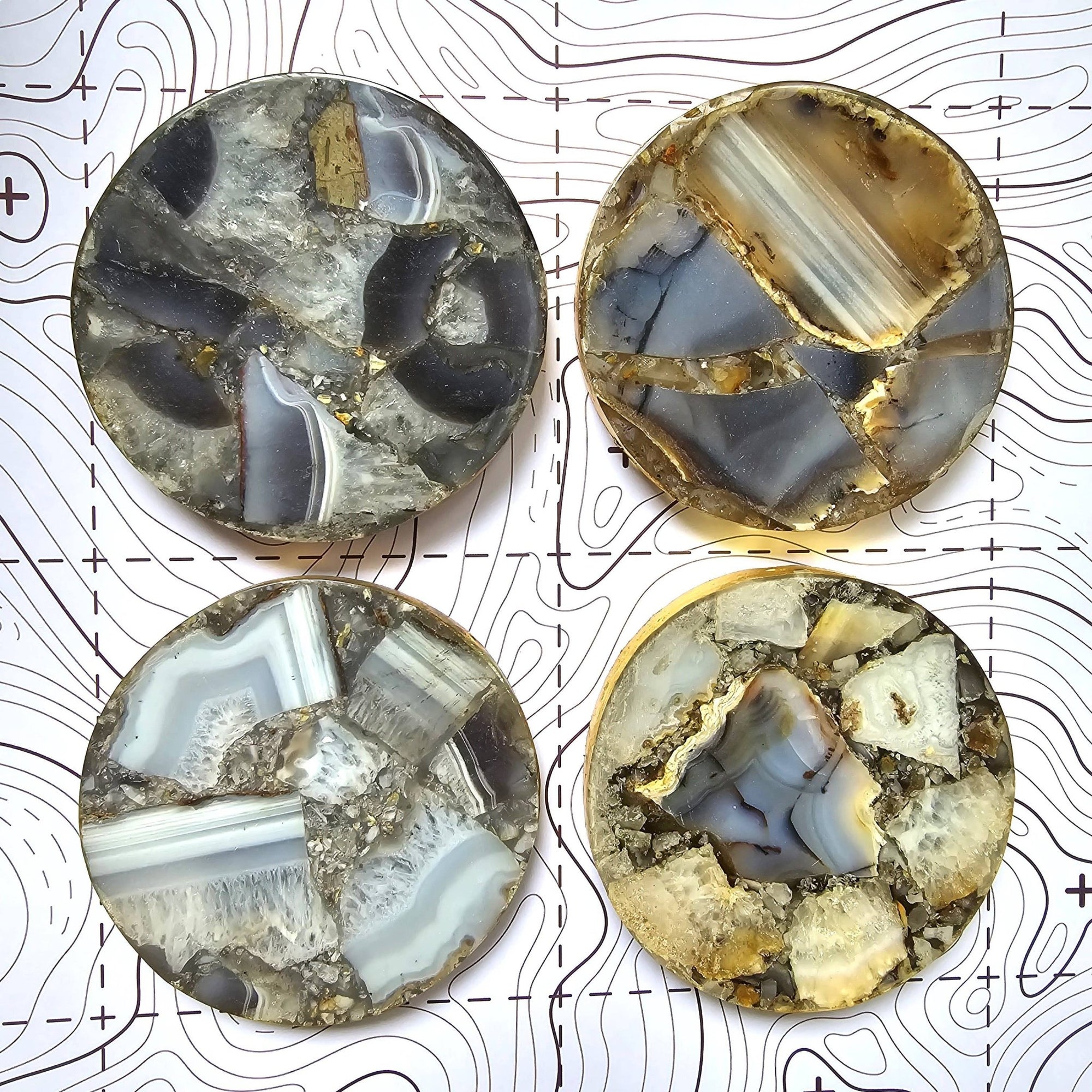 2/Set Agate/Geode Coasters - Amethyst - The Collective Park City