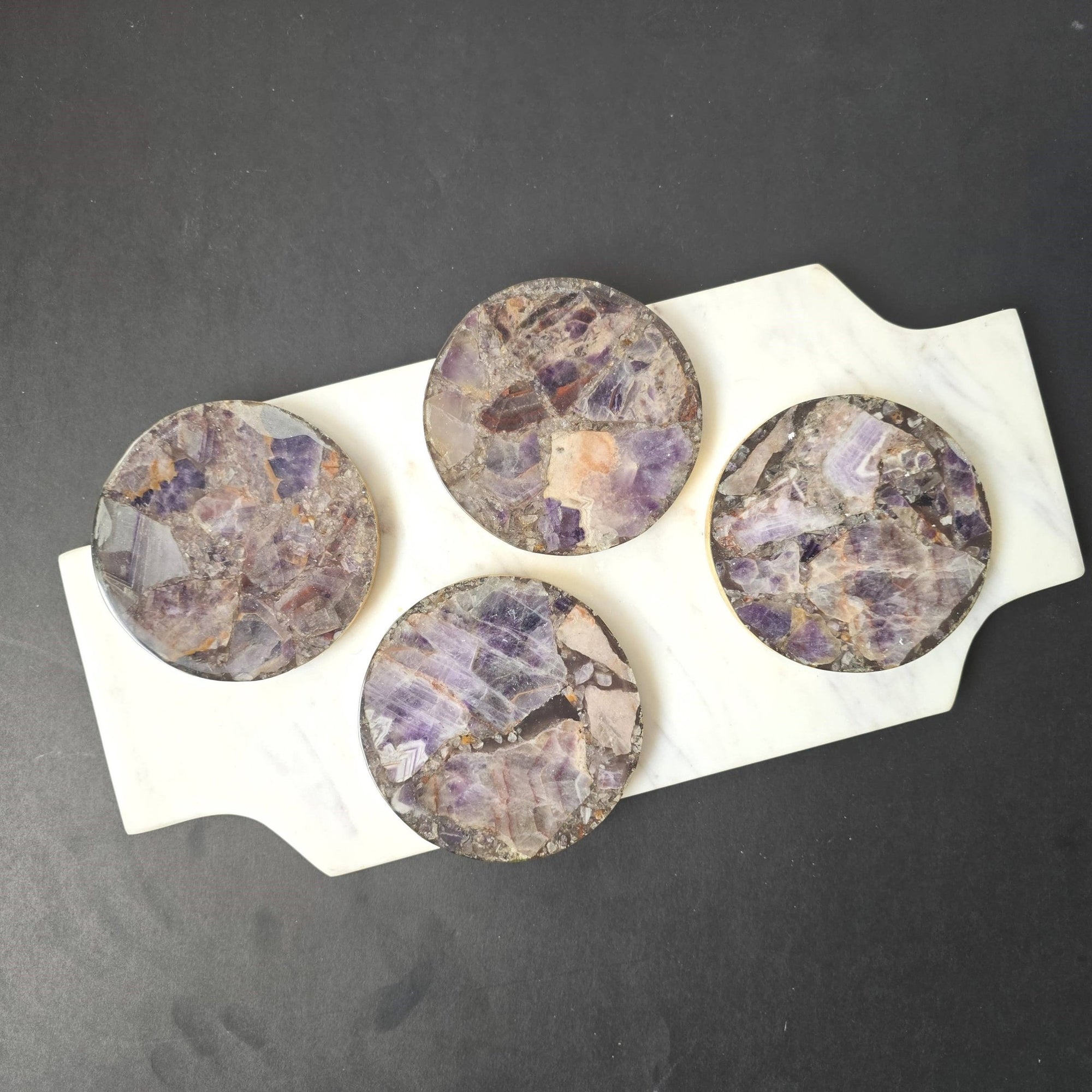 2/Set Agate/Geode Coasters - Amethyst - The Collective Park City