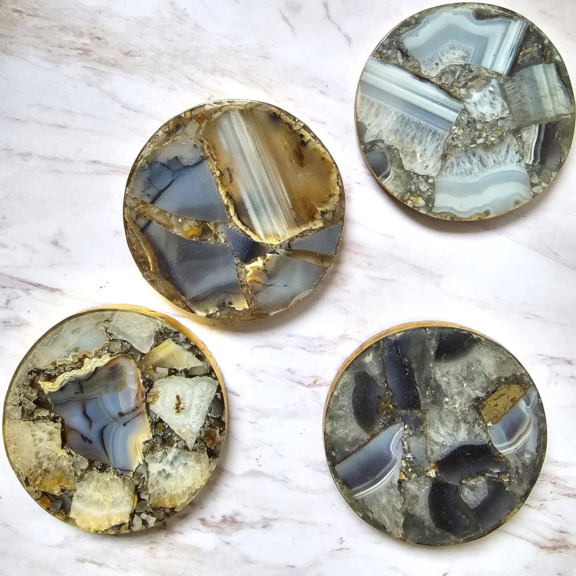 2/Set Agate/Geode Coasters - Amethyst - The Collective Park City