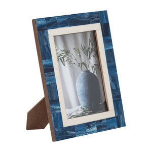 Photo Frame - Blue Resin Modern Geometric Border, 5x7 in.