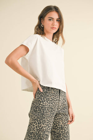Washed Cotton Drop Sleeve Top