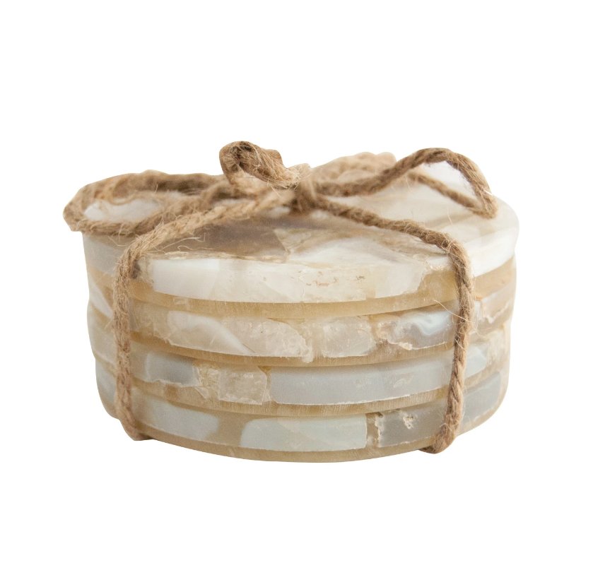 4" Round Agate Coaster - Set/4 - The Collective Park City