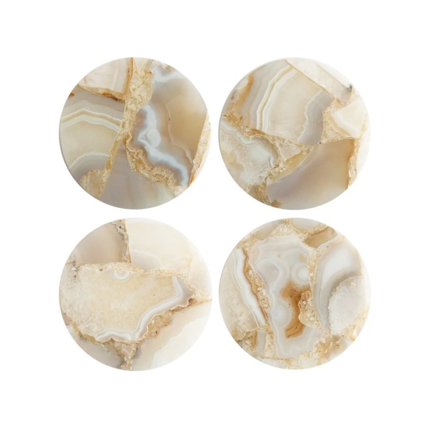 4" Round Agate Coaster - Set/4 - The Collective Park City