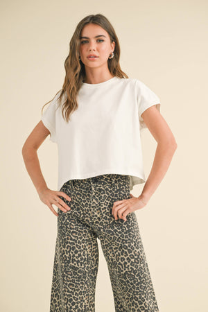 Washed Cotton Drop Sleeve Top